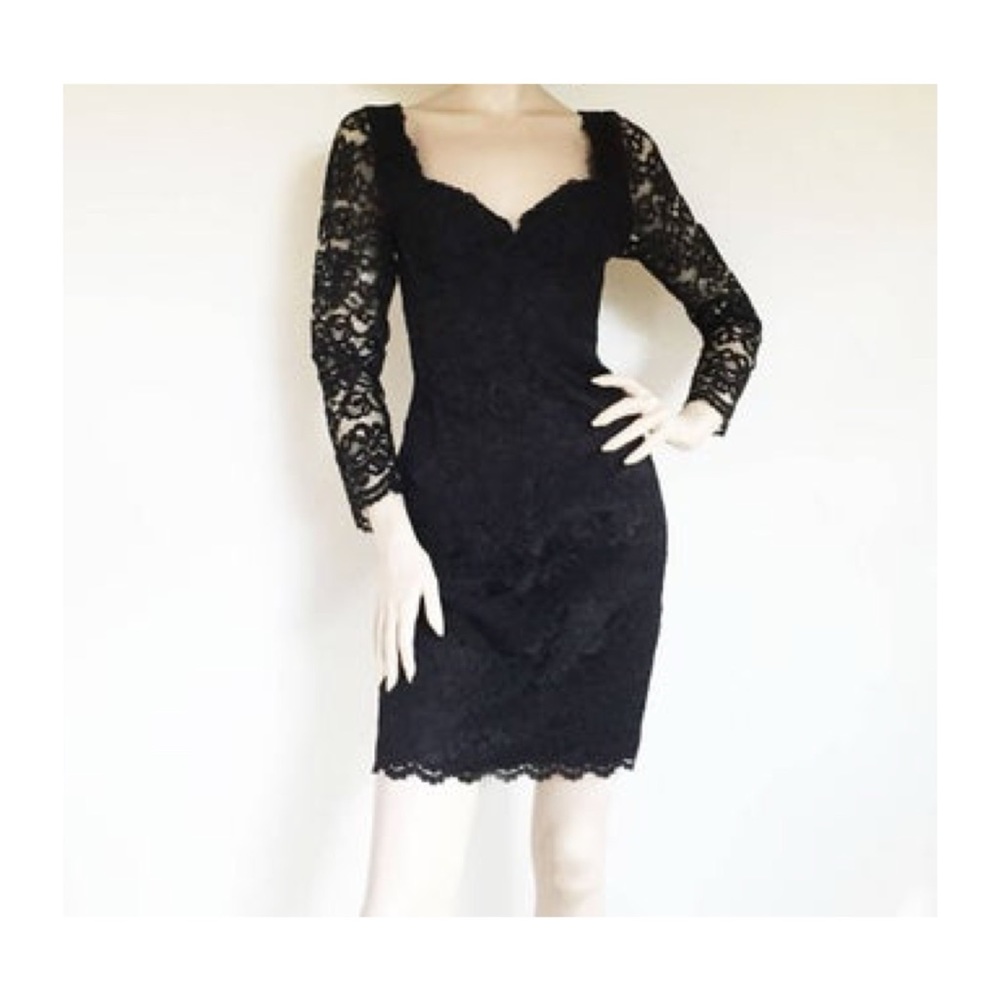 Vintage 90's Long Sleeve Lace Wiggle Dress